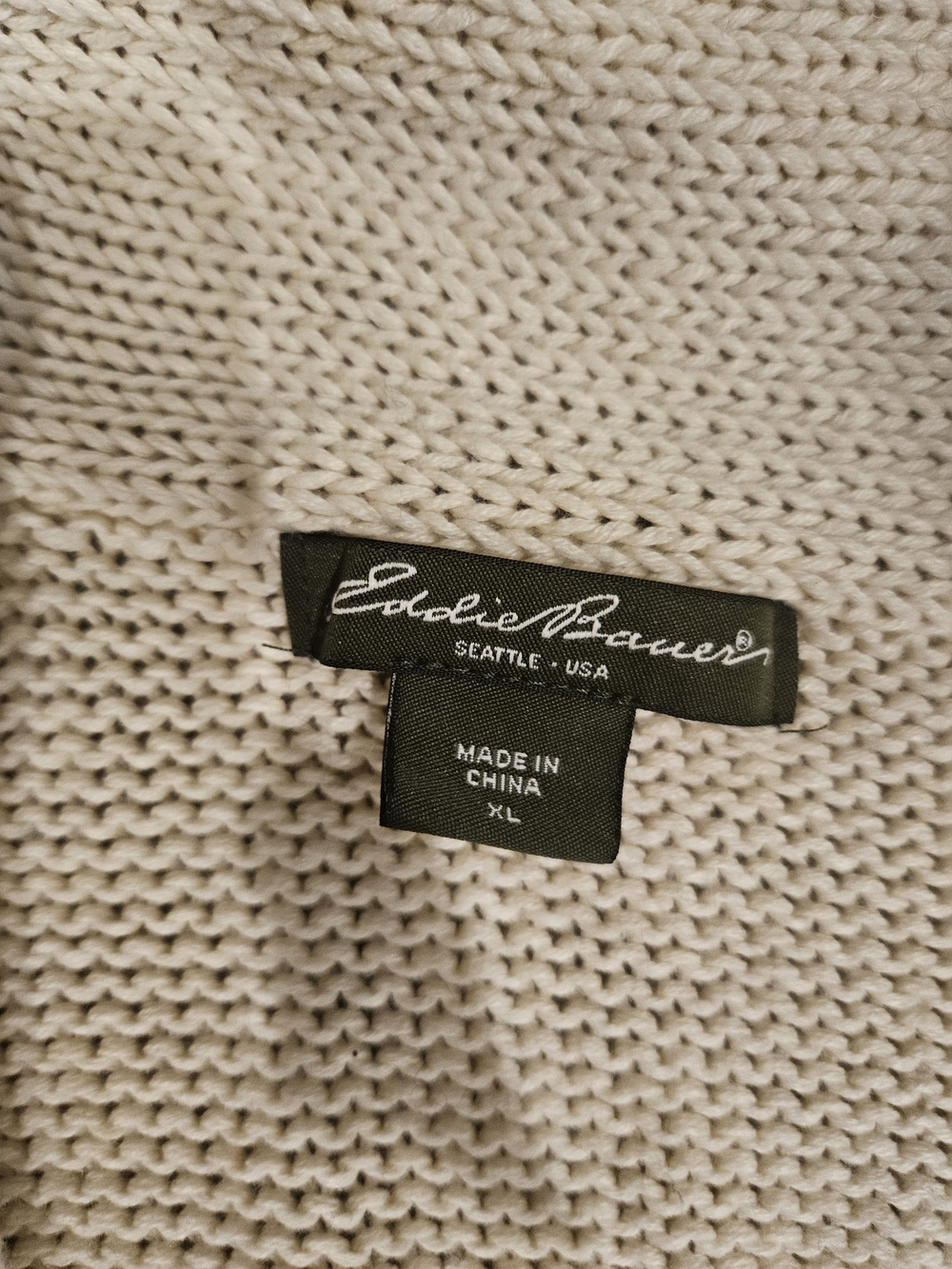 Eddie Bauer Cream Open-Front Knit Cardigan - Picture 3 of 4